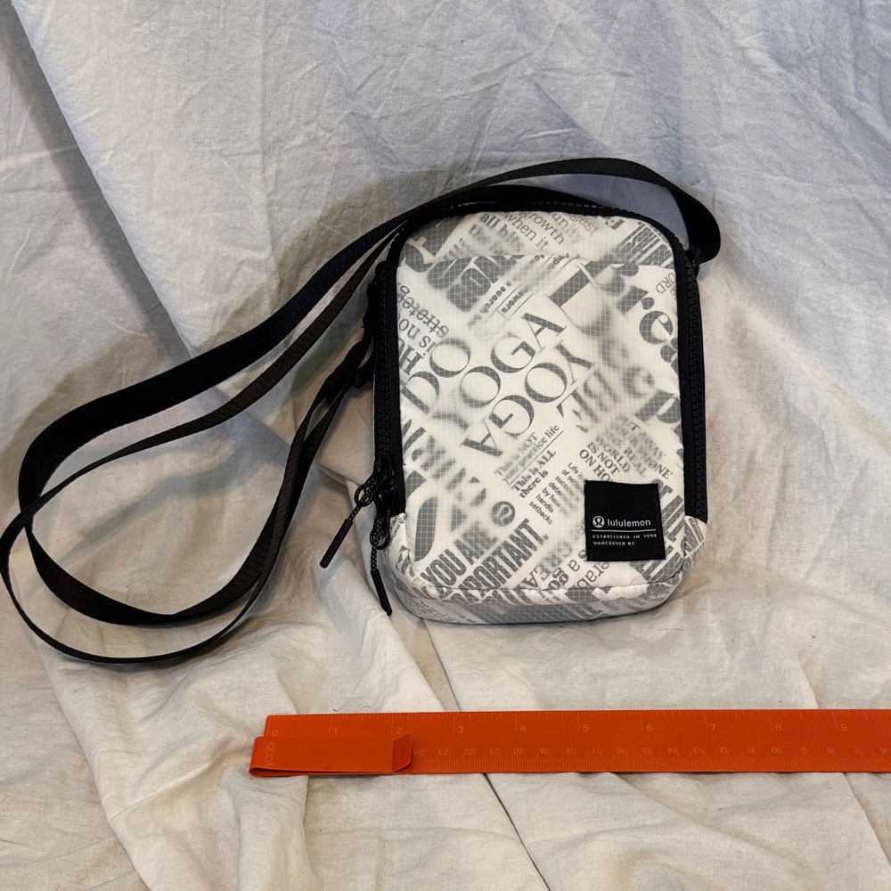 lululemon athletica Graphic Black and White Messenger Bag